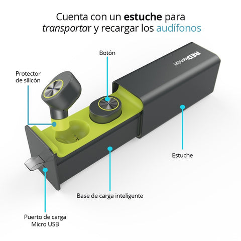 Image of Redlemon Audífonos Bluetooth Tws Manos Libres Base De Carga